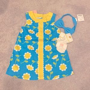Gymboree 2013 Daisy Giraffe Sundress Janie Jack socks head bow 12 18 mon NWT